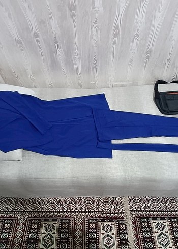 Kadın Mavi Uzun Kollu Takım Elbise - Görsel 5