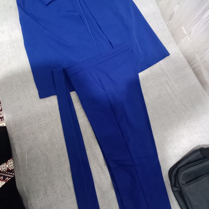 Kadın Mavi Uzun Kollu Takım Elbise - Görsel 2