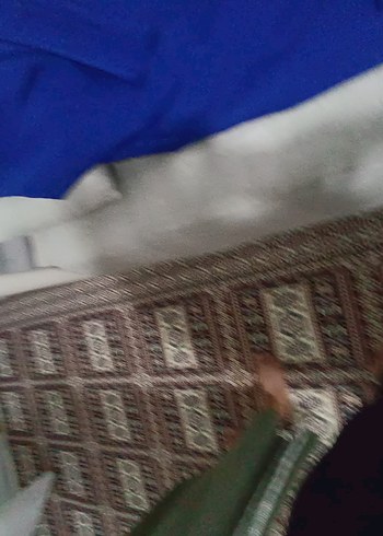 Kadın Mavi Kumaş Pantolon, Kemerli, Uzun - Görsel 6