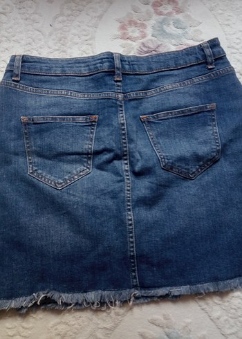 Düğmeli Mavi Denim Midi Kadın Etek