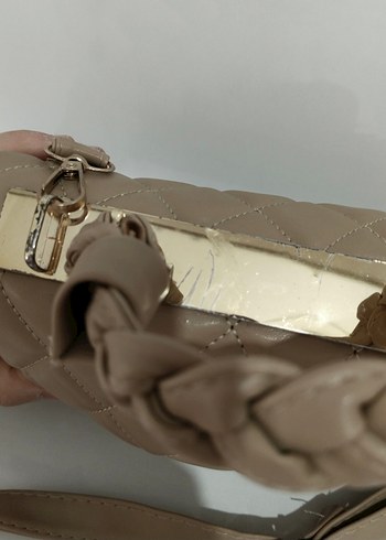 Bej Deri Kapitone Kadın Çanta - Görsel 3