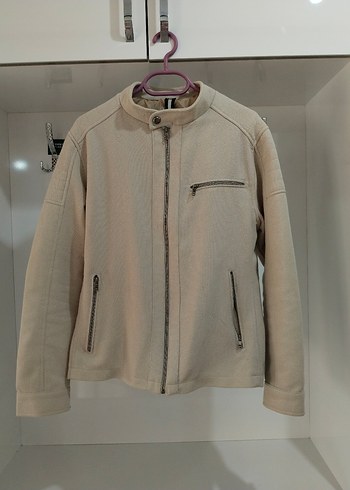 Bej Erkek Ceket, Fermuarlı, Normal Boy - Görsel 2