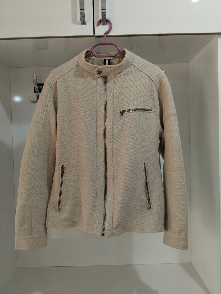 Bej Erkek Ceket, Fermuarlı, Normal Boy - Görsel 2