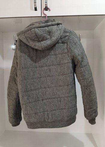 Gri Fermuarlı erkek Kışlık Mont - Görsel 3