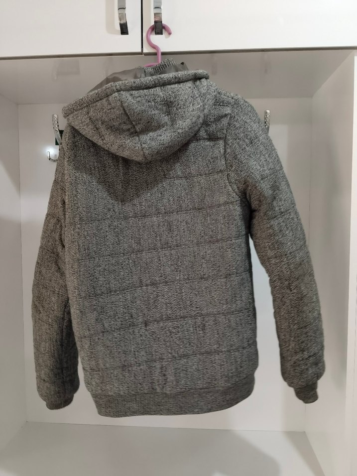 Gri Fermuarlı erkek Kışlık Mont - Görsel 3