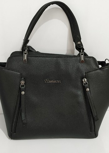 Siyah Parlak Deri Kadın Çanta - Görsel 2