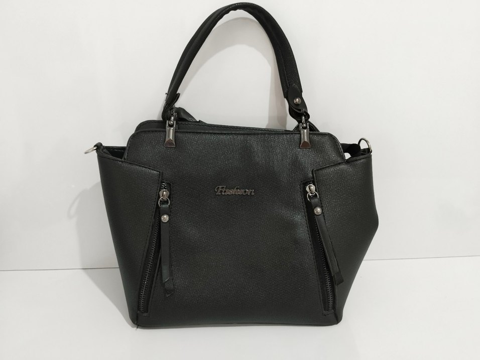 Siyah Parlak Deri Kadın Çanta - Görsel 2