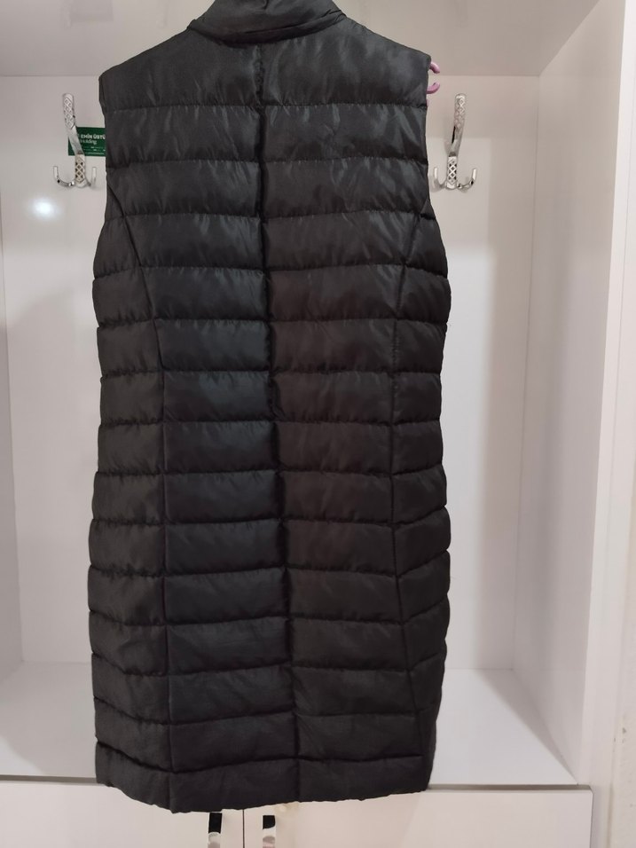 Siyah Fermuarlı Kolsuz Midi Yelek - Görsel 3