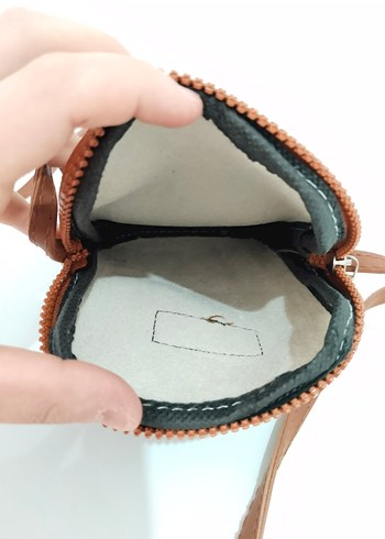 Bej Kadın Deri Çapraz Çanta Fermuarlı - Görsel 3