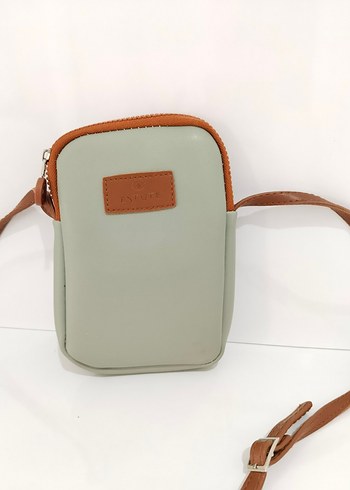 Bej Kadın Deri Çapraz Çanta Fermuarlı - Görsel 2