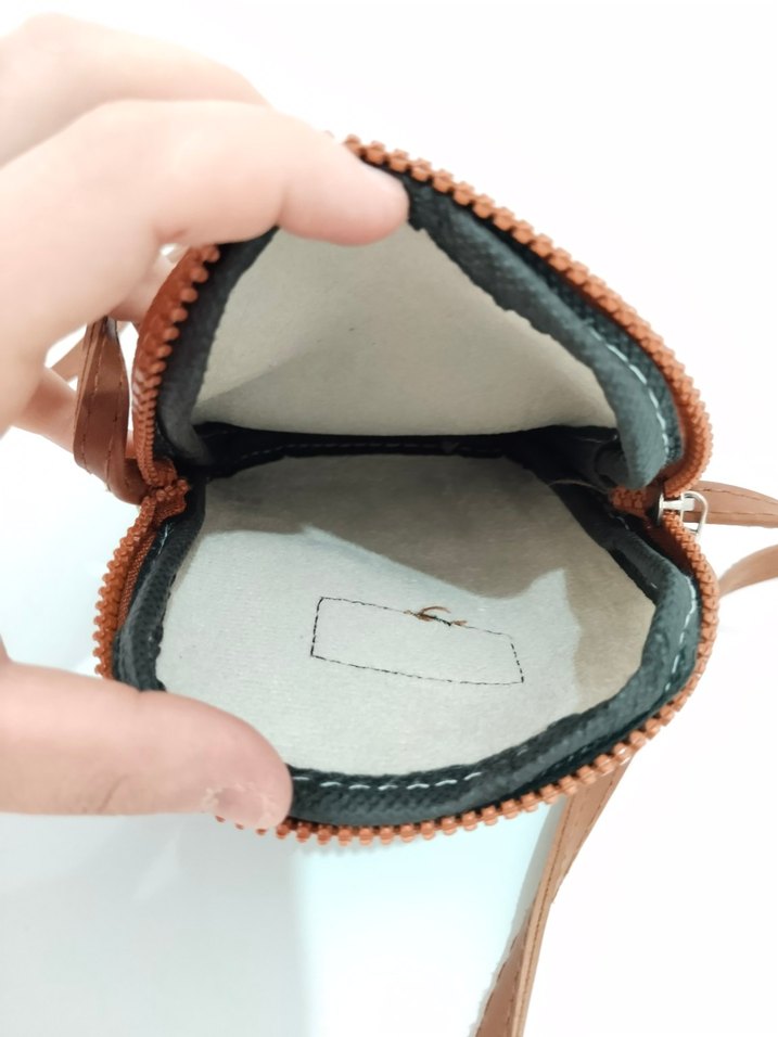 Bej Kadın Deri Çapraz Çanta Fermuarlı - Görsel 3