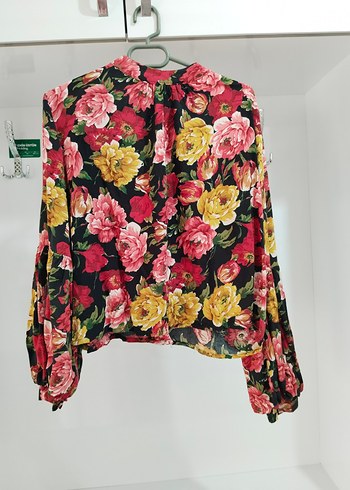 Çiçek Desenli Uzun Kollu Bohem Bluz - Görsel 2