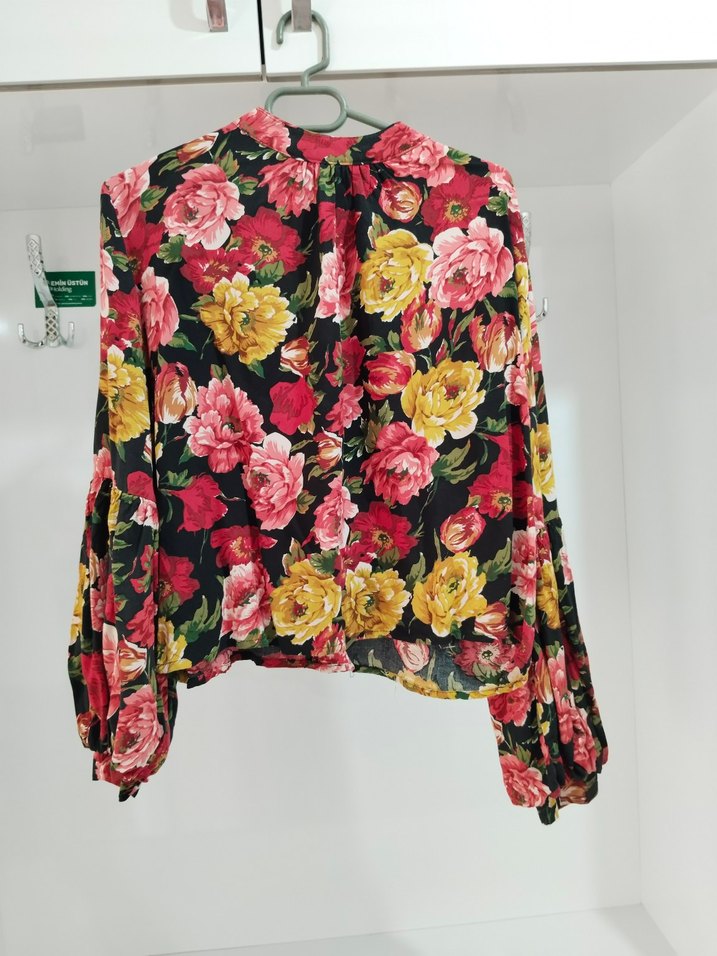 Çiçek Desenli Uzun Kollu Bohem Bluz - Görsel 2