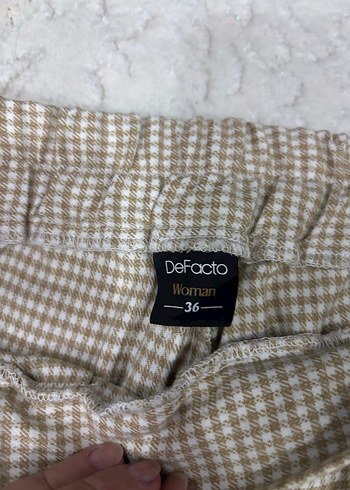 Bej Gri Pilili Kadın Kumaş Pantolon - Görsel 3