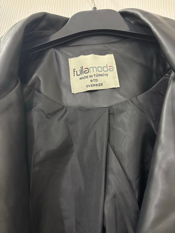 Siyah Deri Kadın Trençkot Uzun Kesim - Görsel 2