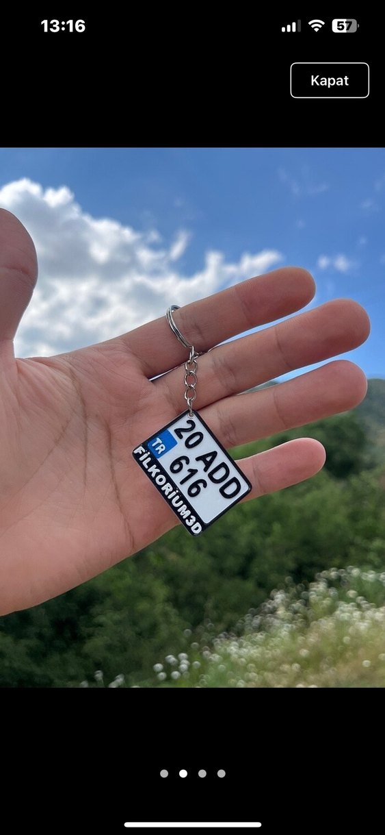 KİŞİYE ÖZEL  Motosiklet Plaka Anahtarlık - Görsel 2