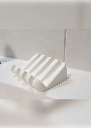 Modern Tasarımlı Beyaz Sabunluk - Görsel 2