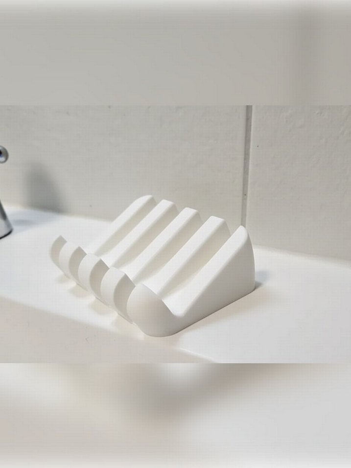 Modern Tasarımlı Beyaz Sabunluk - Görsel 2