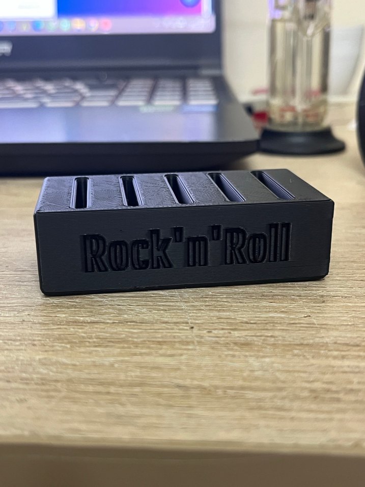 Rock'n'Roll Baskılı Siyah Pena Kutusu - Görsel 3