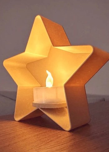 Yıldız Şeklinde Beyaz Dekoratif Mumluk - Görsel 3