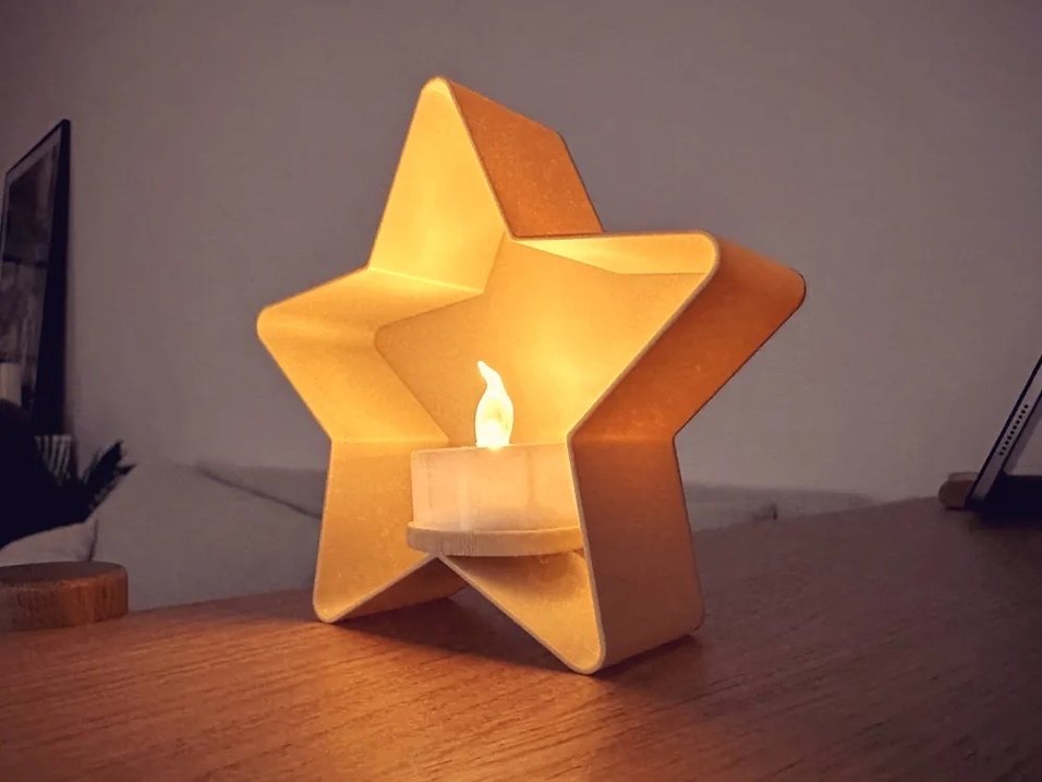 Yıldız Şeklinde Beyaz Dekoratif Mumluk - Görsel 3