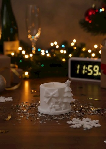 Beyaz LED Mumlu Dekoratif Mum - Görsel 2