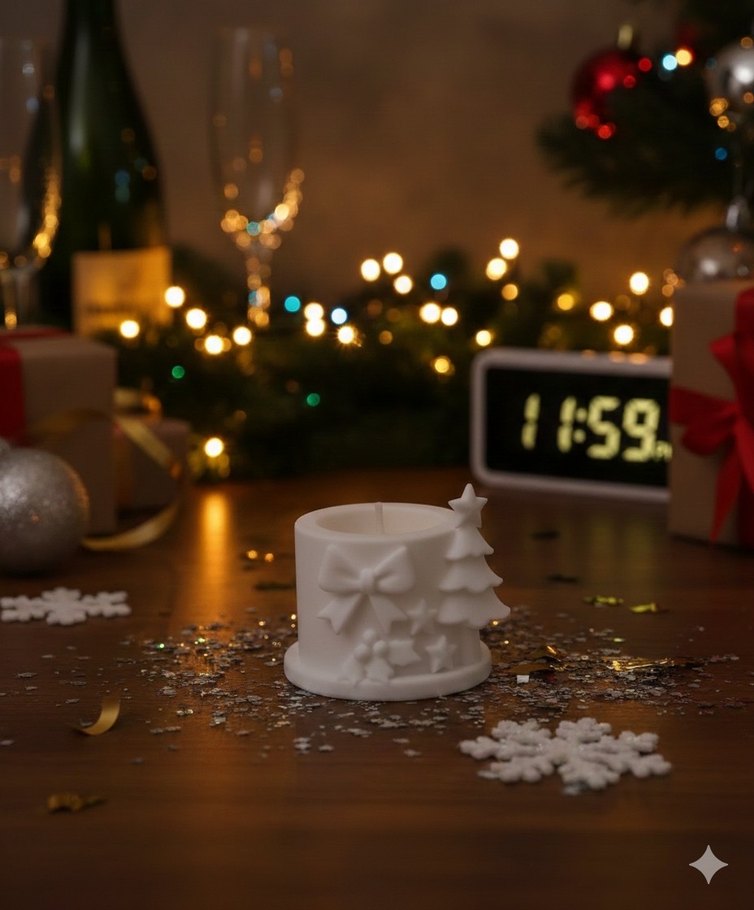 Beyaz LED Mumlu Dekoratif Mum - Görsel 2