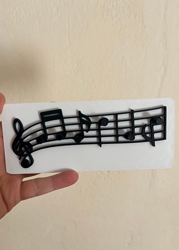 Parlak Beyaz Müzik Notası ANAHTARLIK ASKISI
