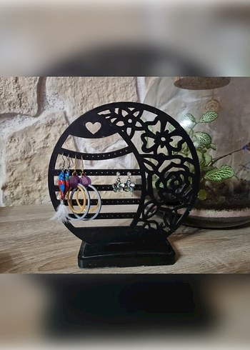 Diğer Siyah plastik Takı Standı Çiçek Desenli