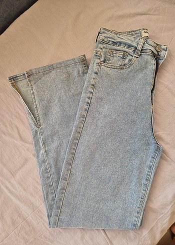 Gri Bej Normal Kesim Kadın Denim Pantolon