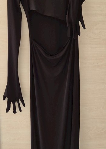 Uzun Siyah Gotik Kadın Elbise