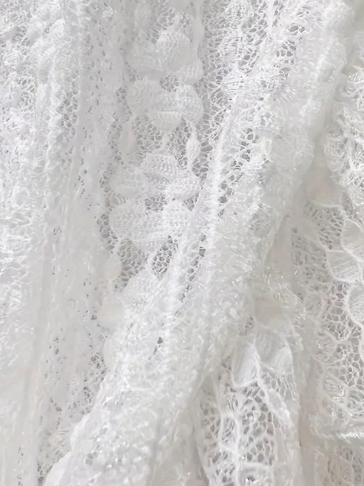 beyaz dantelli bolero ceket - Görsel 5