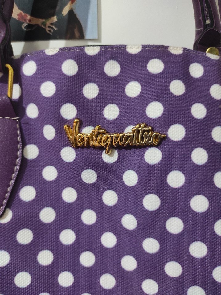 Mor Puantiyeli Kadın Omuz Çantası - Görsel 2