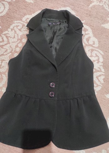 Siyah Düğmeli Kolsuz Yelek - Görsel 3