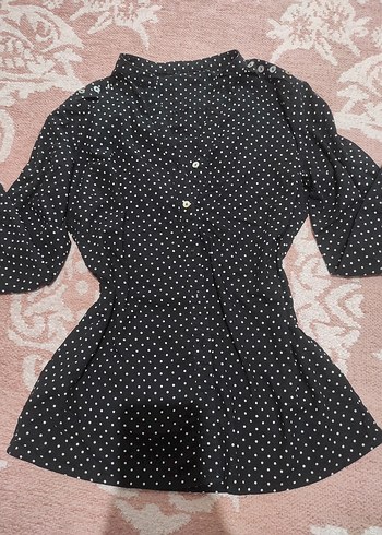 Siyah Puantiyeli gömlek - Görsel 2