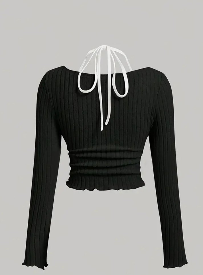 siyah fitted üst - Görsel 2