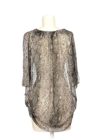 Vero Moda vintage Yılan Desenli Salaş Midi Kadın Bluz