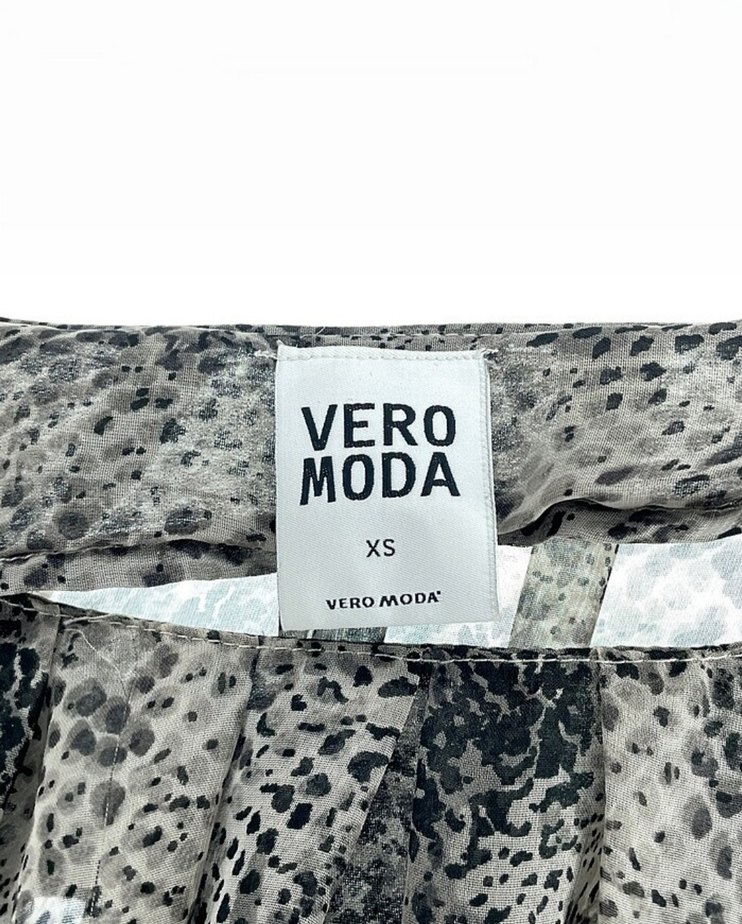 vintage Yılan Desenli Salaş Midi Kadın Bluz - Görsel 3