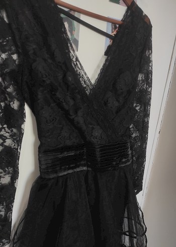Dantelli vampire gothic vintage Kemer detaylı elbise - Görsel 5