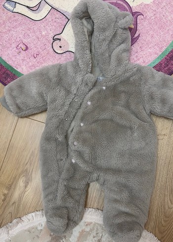 Kız Çocuk Gri Kot Tulum - Görsel 4