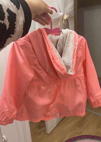 Kız Çocuk Pembe Fermuarlı Yağmurluk - Görsel 3