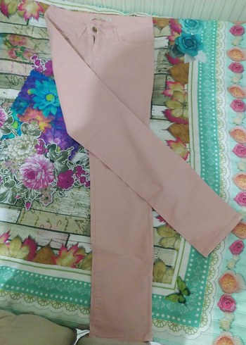 Pembe Midi Kadın Kumaş Pantolon