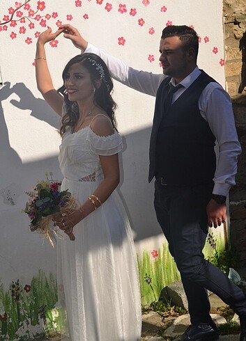 Beyaz nikah elbise 