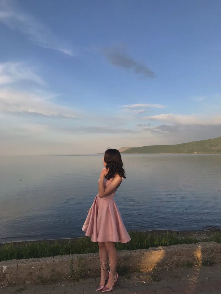 Pudra Pembe Straplez Mini Abiye Elbise - Görsel 4