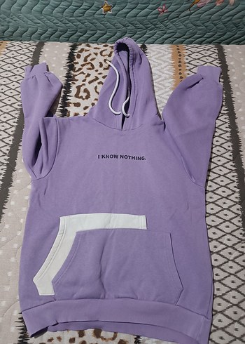 Mor Kapüşonlu Sweatshirt