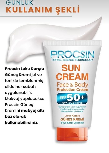 Procsin SPF 50+ Leke Karşıtı Güneş Kremi 50 ml - Görsel 4