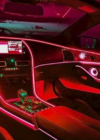 Araç içi 5M usb ile çalışan led neon şerit ışık - Görsel 2