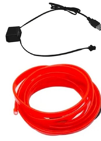 Araç içi 5M usb ile çalışan led neon şerit ışık - Görsel 3