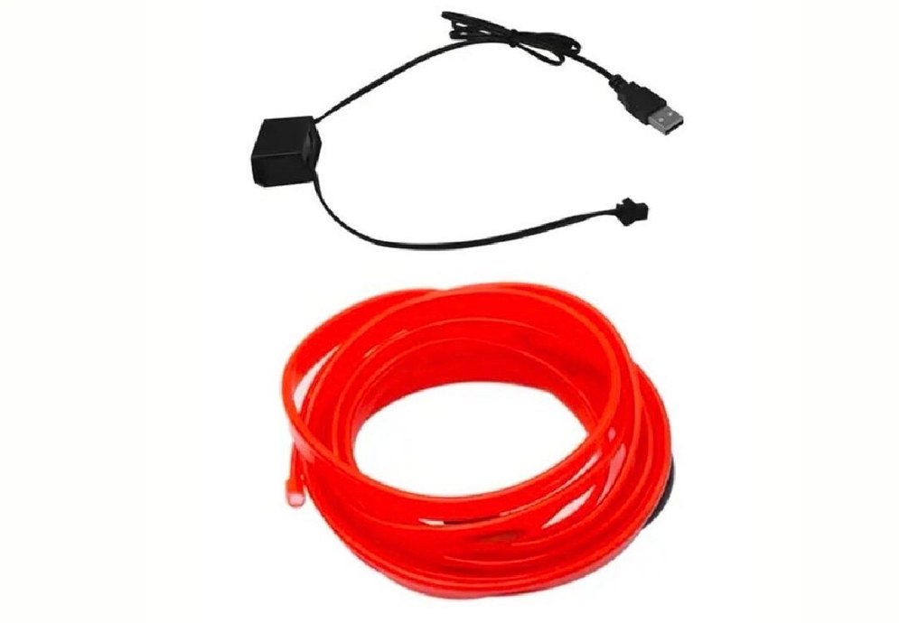 Araç içi 5M usb ile çalışan led neon şerit ışık - Görsel 3