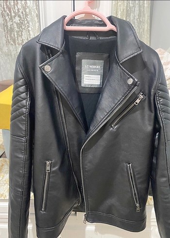 LC Waikiki Siyah Deri Biker Ceket